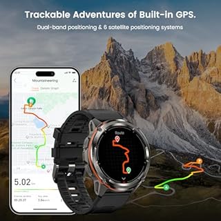 KOSPET TANK T3 Ultra Smart Watch for Men, Built-in GPS, Rugged Full Metal Body Design, 60-Day Battery, 1.43" AMOLED, 50M Waterproof, Heart Rate & Sleep Monitor, Compatible with Android & iOS (Black)