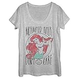 The Little Mermaid Ariel Hair Don't Care Womens Graphic Scoop Neck,Athletic Heather,Medium