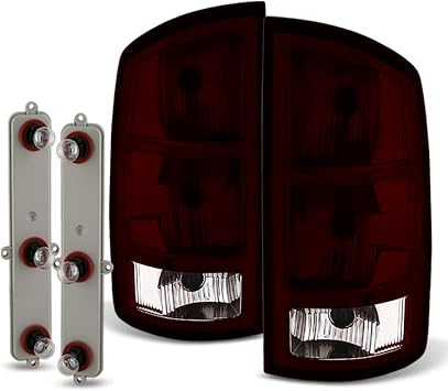 ACANII - For 2002-2006 Dodge Ram 1500 03-06 2500 3500 OE Style Red Smoked Tail Lights Brake LampsReplacement Left+Right