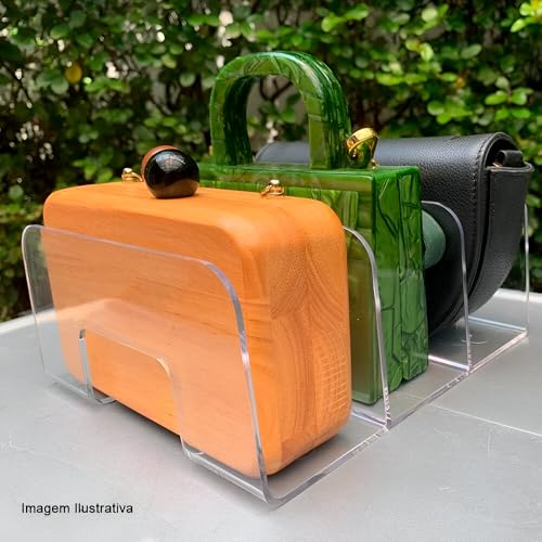 Porta Organizador de Acrílico 24,5X20X10CM | Livros, Cadernos, Bolsas, Multiuso | 4 Divisórias Param