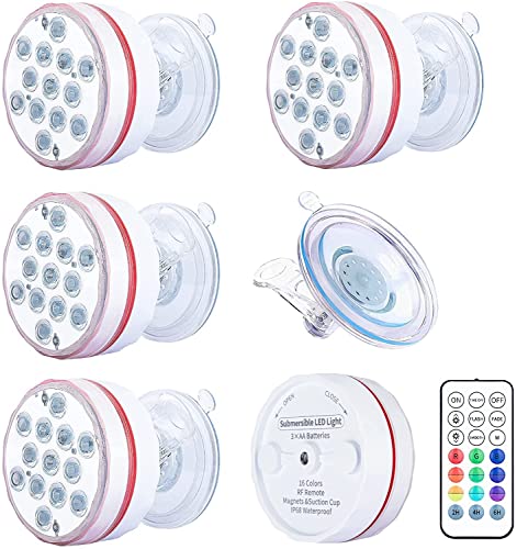 Homly Submersible Led Lights For Above Ground Pool, Waterproof Led Lights Inground Pool Lighting Color Changing Underwater Led Shower Light With Suction Cups Rf Remote Magnetic Pool Light 4 Packs #TOP6