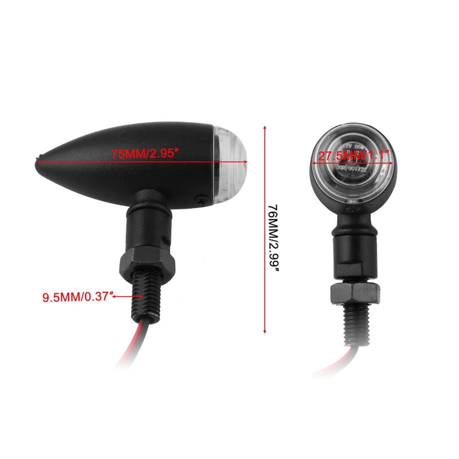 Clignotant Clignotants 12V Rétro Balle Moto Clignotant Feu Stop Indicateur Feux Lampe De Course Universelle Pour