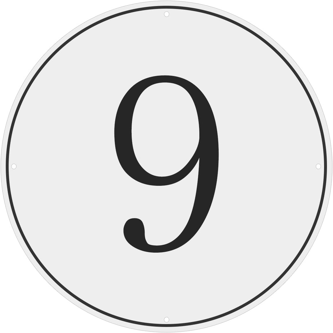 PATIKIL Large Metal Number Sign, 12" Diameter Aluminum Number 9 Sign Plate Area Marker Parking Weather-Resistant Signs for Indoor Outdoor Use