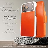 Dreem Real Leather for iPhone 17 Pro Max Case Wallet, Revolutionary Phone Stand, MagSafe-Fit, Magnetic Detachable Flip Cover, RFID Blocking Card Holder, Gift-Box [Fibonacci:Orange]