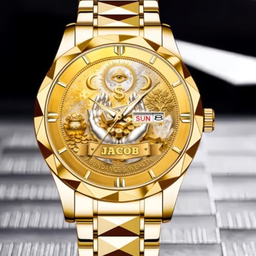 8FINEOLD Custom Abundance & Wealth Watch - Personalized Name Watch - 2