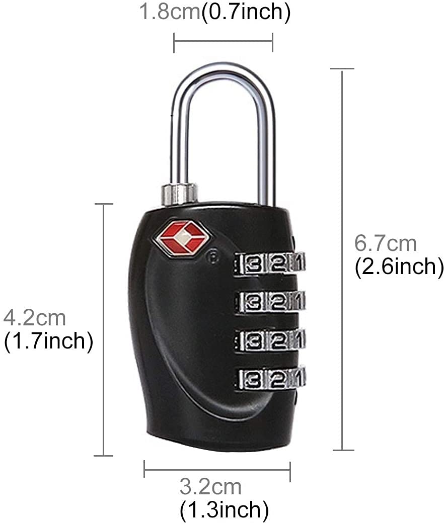 Candados for equipaje, candados, 4 dígitos, seguridad for maletas de viaje, aduanas, contraseña metal