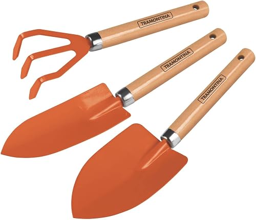 Tramontina Special Carbon Steel and Wood Handle Garden Tool 3-Piece Set