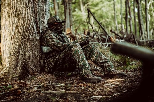 BLOCKER OUTDOORS Finisher Turkey Hunting Cotton Pants – Durable Scent-Control Camo Pants with Adjustable Waist & Multiple Pockets (Large, MO Greenleaf)