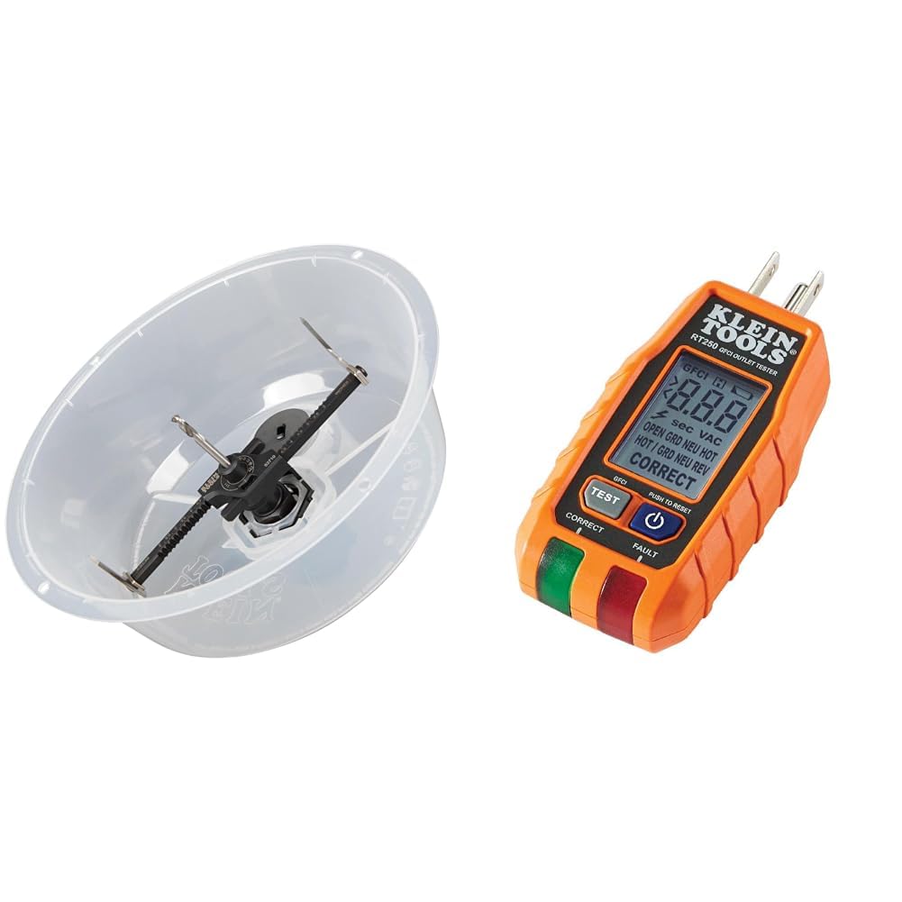 Klein Tools Adjustable Hole Saw 2-7" Circle Cutter Bundle with Disston Blu-MOL Dust Bowl for Hole Saws