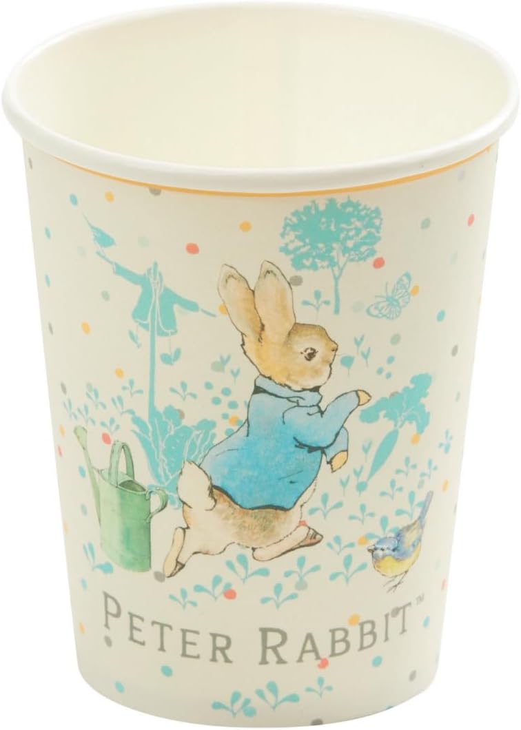 Smiffys Peter Rabbit Classic Tableware Party Cups x8 9oz/266ml, Officially Licensed Peter Rabbit Classic Fancy Dress, All Dress Up Party Goods