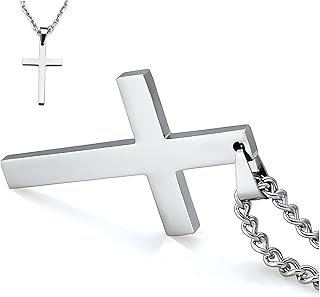 WGLILOCross Necklace for Men Silver Lahore, Karachi - Pakistan