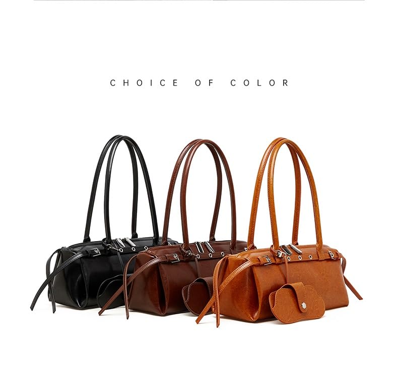 JIUFENG Trendy Women's Genuine Leather Retro Streetwear Crossbody Shoulder Tote Bag - Vintage Design2