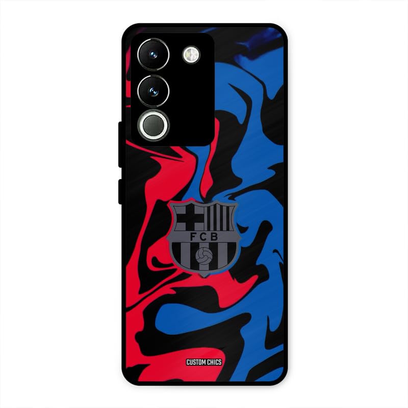 Image of PrintShield FC Barcelona Comic Back Cover for Vivo Y200, Shockproof Printed Phone Case with Soft TPU Sides & Anti-Slip Grip