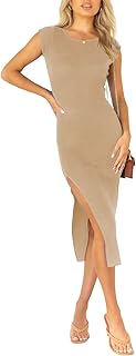 Sponsored Ad - Meenew Women's Party Beach Vacation High Slit Summer Maxi Long Bodycon Dress