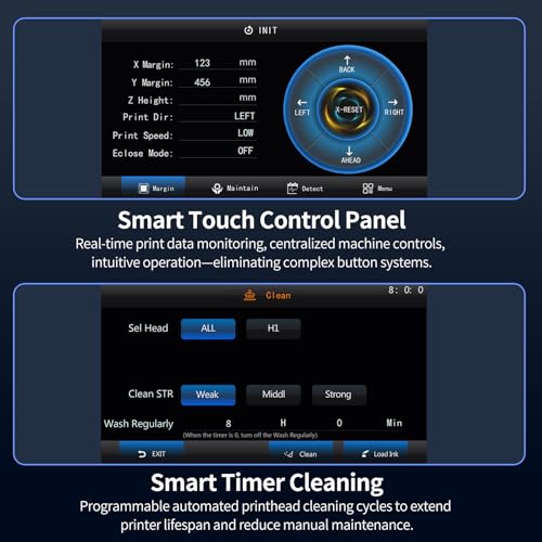 Image of DSV A3 Plus XP600 DTF Printer-True Auto Timed Cleaning (Set via Touchscreen), 200% Faster Than L1800 /L805, 4.5 inch LED Touch Panel, Smart White Ink Circulation