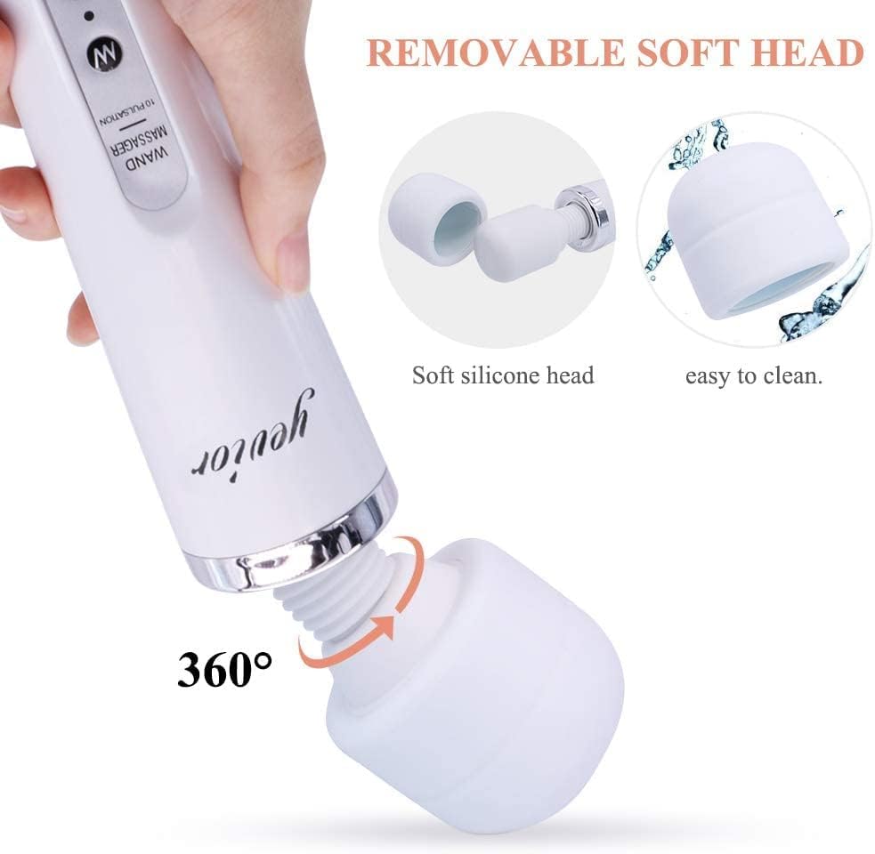 YEVIOR Wired Powerful Handheld Massager with 10 Pulse Settings Strong Vibration for Women,Personal Total Body Therapy Massager for Sports Recovery, Muscle Aches, Body Pain (White) - Image 2