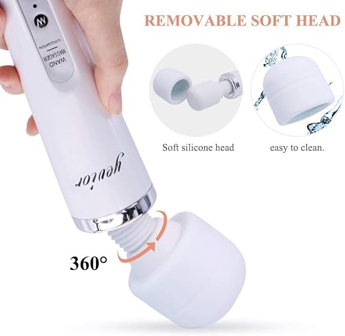YEVIOR Wired Powerful Handheld Massager with 10 Pulse Settings Strong Vibration for Women,Personal Total Body Therapy Massager for Sports Recovery, Muscle Aches, Body Pain (White)