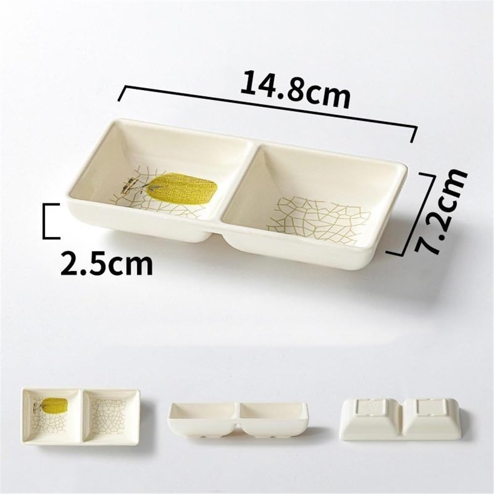 Ceramiczna miska na sos sojowy, prostokątne miseczki na sosy, keczup, sushi, przyprawy na sezoning, apetyzator, winegar, keczup (L)