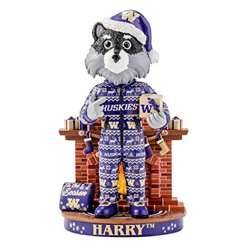 FOCO Washington Huskies NCAA Harry The Husky Holiday Mascot Bobblehead