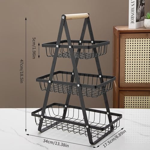 Cesta para frutas de varias capas con diseño de malla vacía para conservar alimentos 3