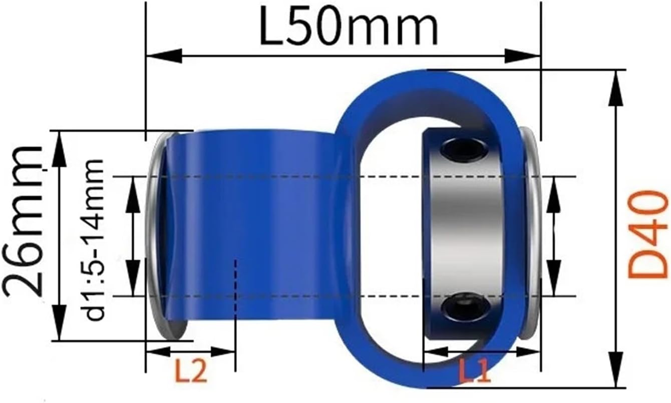 Coupling D40L50 S-type Plastic Flexible Eccentric Declination Elastic Motor Encoder 8-shaped Coupler 1Pcs(6X6.35)