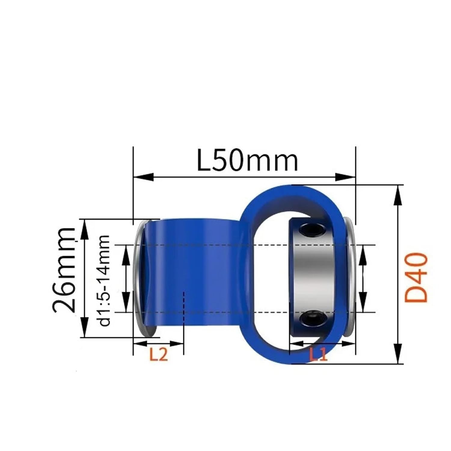 Coupling D40L50 S-Type Plastic Flexible Eccentric Declination Elastic Motor Encoder 8-Shaped Coupler 1Pcs(10X10)