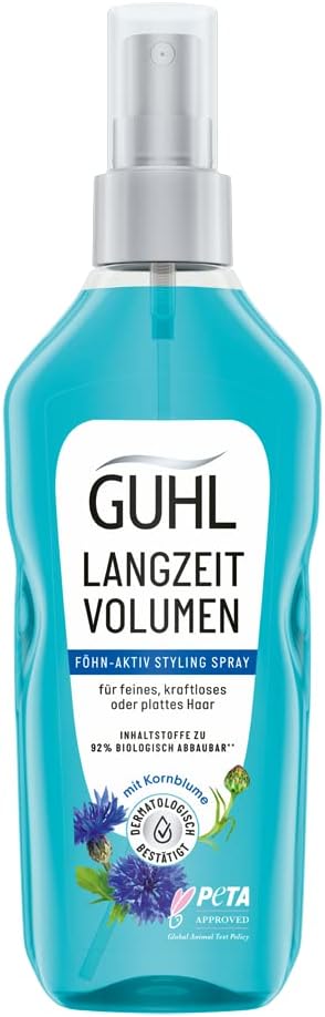 Guhl Föhn-Aktiv Styling Spray – Inhoud: 150 ml – Uit de Langdurige Volume Serie – Haartype: fijn, zonder kracht of plat – Dermatologisch bevestigd