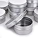 YQ Fizz 3 oz. 12 Pack Metal Tins Cans Bulk Storage Aluminum Jars Round Food Tins Screw Top Refillable Containers 3 Oz Tins Jars(Silver)