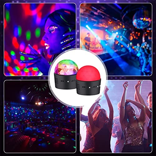 2 Pack Wireless Mini Disco Ball Light Rechargeable Music Sound Activated Led Party Strobe Multicolor Light Disco Ball Mirror Lamp Portable Stage Light With Usb For Party Car Bedroom Atmosphere #TOP3