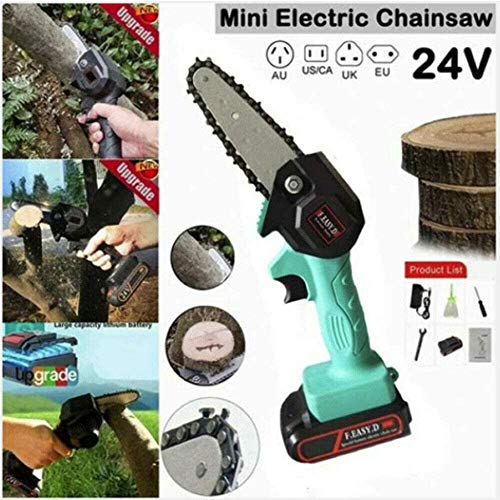 Deysen Mini Chainsaw, 4 Inch Cordless Electric Protable Chainsaw Rechargeable Lithium Battery Chainsaw 0.7kg Ultra-Light Electric Saw Suitable for Garden, Branch, Wood Cutting and Pruning