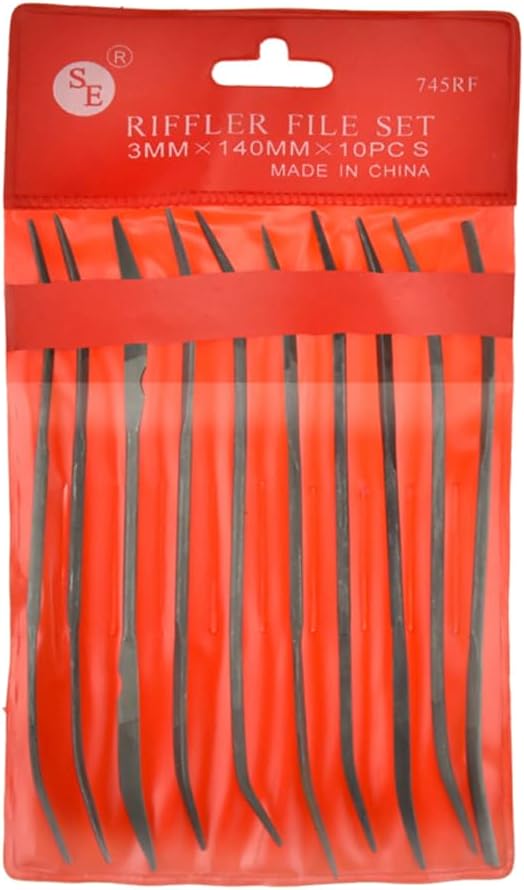 SE Riffler File Set - Precision Hand Tools - Double Ended Metal Files - Set of 10 Pcs - 745RF