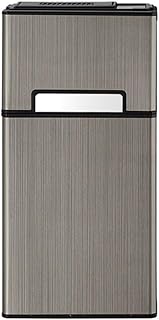 Giawkca金属製のタバコ箱は、飛び散りを防ぐために保管できます (ブラック)