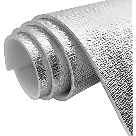 MOTUKA 40"x 80" 118mil Single Reflective Foil Insulation Foam Thermal Panel Foam Core Heat Radiant Barrier 21.53 sqft Aluminum Foil Finsh White Foam Heat Shield Material Cover