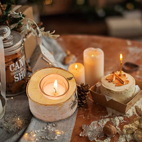 3Pcs Wooden Tea Light Candle Holders, Personalized Birch Wood Votive Tealight Holder For Birthday, Holiday, Party, Wedding, Table Decoration(2In, 4In, 6In) #TOP2