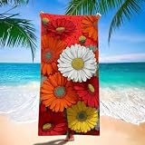 Toalla Playa 60x120 cm Toalla Playa Grande, Ligera, Absorbente, Secado rápido Toallas Microfibra, Beach Towels Naranja, Repelente a la Arena Toallas Baño Grandes para Camping, Viaje, Margarita H-1784