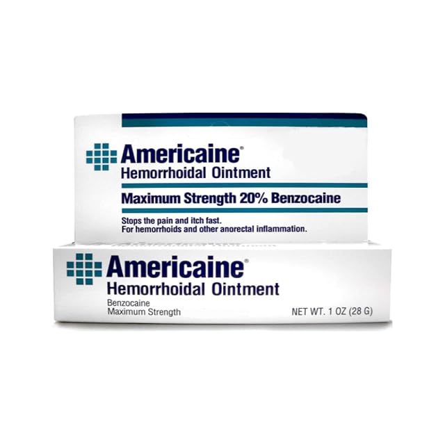 Americaine Hemorrhoidal Ointment Maximum Strength 20 Benzocaine 1 oz Pack of 2