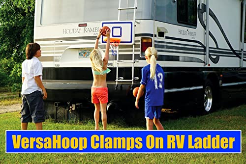 XL Mini Basketball Hoop Set CLAMP ON Poles for Trampoline, Boat, Pontoon, Bunk Bed, Pop Up Tent for Tailgating or Beach