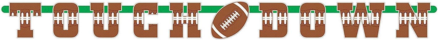 4 Pack Game Day Football Touchdown Tablecover 54" x 78" | 1 "Touchdown" letter banner | Ideal for Superbowl, NFL Games, Playoffs, Birthdays, Tailgate, Baby Shower, Football Party