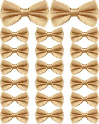 Image of Hercicy 20 Pieces Bow Ties for Men, Formal Satin Solid Tuxedo Adjustable Length Pre Tied Bow Ties for Wedding Celebration