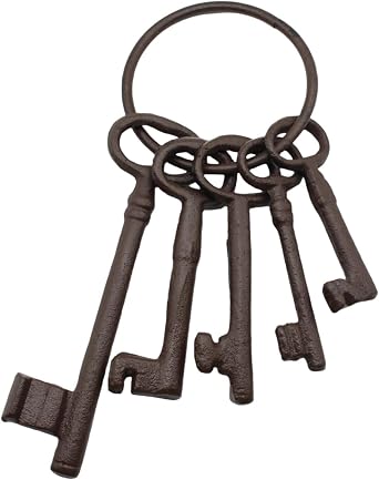 Antique Decor Skeleton Keys, Vintage Cast Iron Keys, Pirate Treasure Chest Keys, For Farmhouse, Halloween Decor