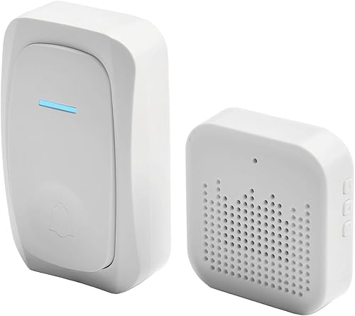 Timbre inalámbrico con 32 tonos de llamada y alto volumen de 85 dB, ajuste de sonido de 3 niveles para el hogar, oficina, dormitorio, baño, cocina,