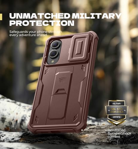Dexnor for Samsung Galaxy S25 Edge Case with Upgraded Slide Camera Cover & 2 Front Frames & Built-in Screen Protector & Kickstand, Heavy-Duty Rugged Case Full-Body Bumper Protective Cover,Maroon Red by Dexnor - Image 6