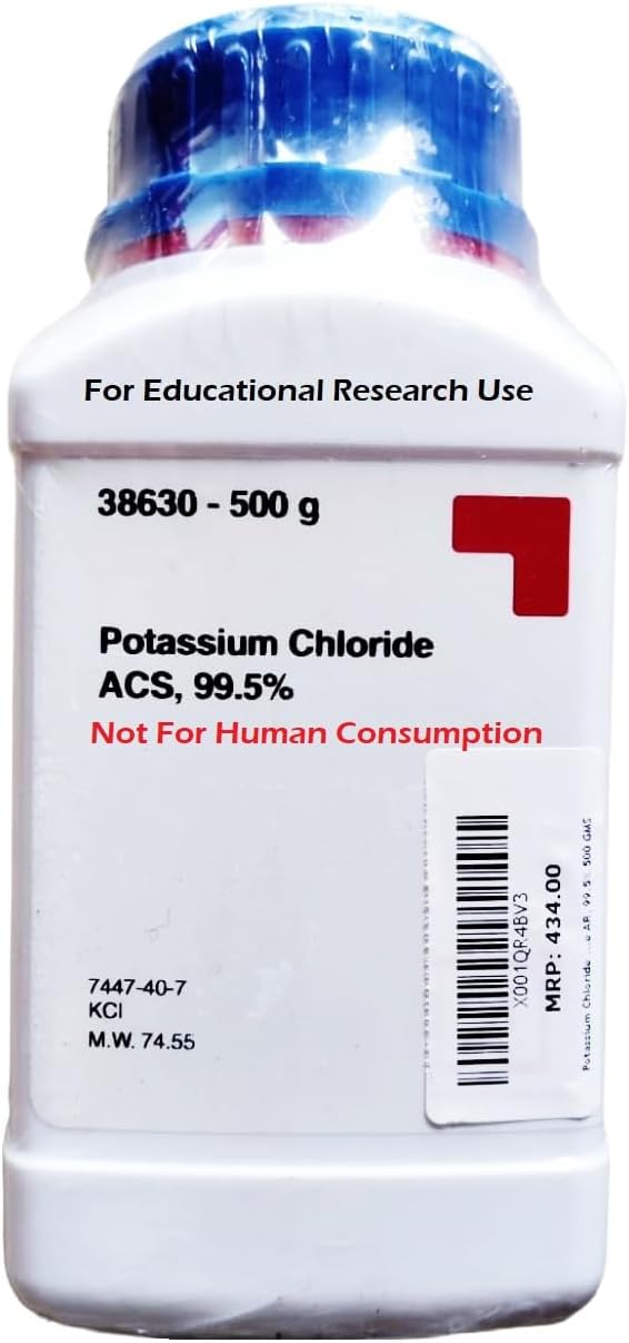 SRL Potassium Chloride ACS Grade,99.5% Purity, CAS : 7447-40-7, Molecular Formula : KCl, Storage Room Temperature, Shelf Life 60 Months for laboratory and industrial use