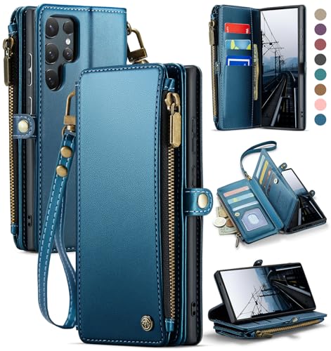 Defencase for Samsung Galaxy S25 Ultra Wallet Case with Card Holder, D-Blue