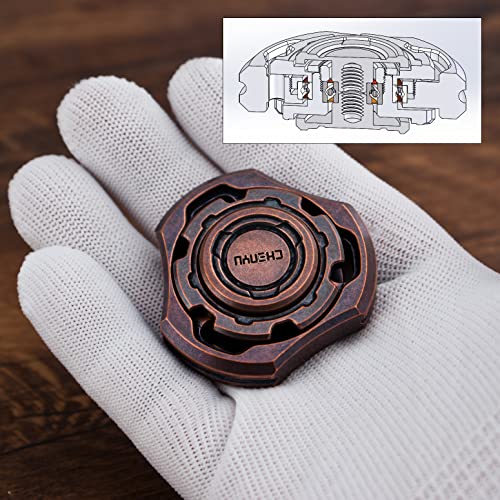 Djuiinostar High-End Fidget Spinner, Unique Dual Bearings Design, Precisely Cnc Machined (Oxidation Treated Copper, Retro Feel), Premium Edc Toy Dfs-04 #TOP1