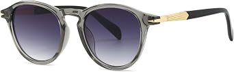 Vintage Round Sunglasses for Men Women Trendy Retro Thick Frame Sun Glasses