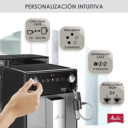 Melitta Avanza F270-100 Mystic Titan - Cafetera superautomática compacta con molinillo silencioso, máquina de café con capuchinador easy, depósitos XL, modo doble taza y limpieza automática, 1,5 L - imagen 5