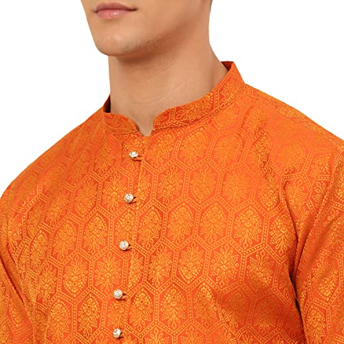 Image of Jompers Silk Blend Men's Woven Design Kurtas.