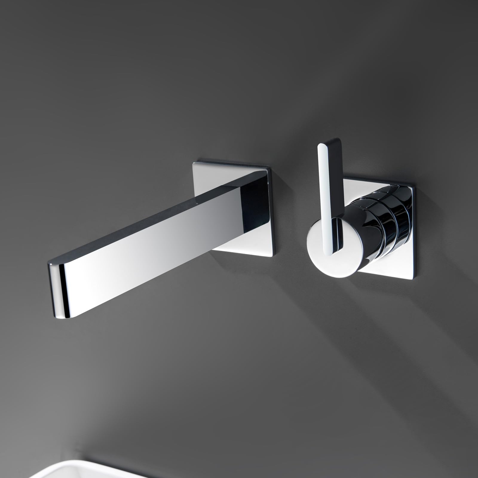 JRUIA Concealed Wall Mounted Waterfall Bathroom Faucet, Washbasin Faucet, Kitchen Bathroom Mixer Tap, Brass Material,Chrome