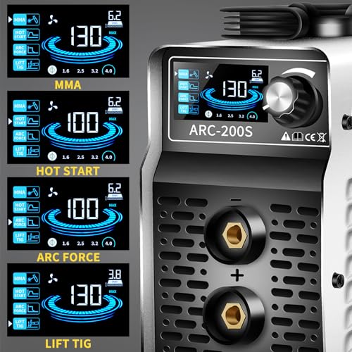 SSIMDER ARC Welder Machine Mini Inverter Welder ARC-200SI 240v MMA/Lift TIG/Hot Start/ARC Force Anti-Stick Portable Welding Machine with Smart LCD Display for Home DIY, Auto Repair, Metal Crafting 5 SSIMDER ARC Welder Machine Mini Inverter Welder ARC-200SI 240v MMA/Lift TIG/Hot Start/ARC Force Anti-Stick Portable Welding Machine with Smart LCD Display for Home DIY, Auto Repair, Metal Crafting - Image 5